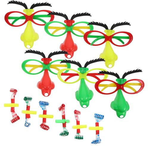 CHILDWEET 6stücke Lustige Brille Mit Großer Nase Und Pfeife Trageaccessoires Für Partys Halloween Und Kostüme Spaßige Verkleidungsbrille Für Junge Mädchen Und Erwachsene
