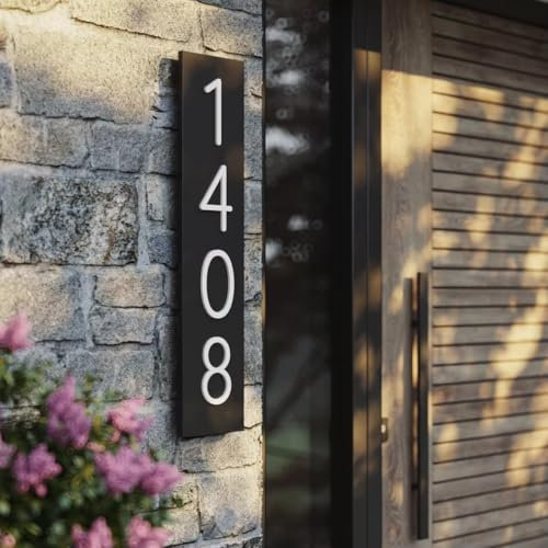 Numéro de maison moderne personnalisé en acrylique - Numéro d'adresse personnalisé - Vertical et horizontal - Numéro de maison moderne (vertical)