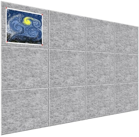 Dyserbuy 12 Pack Pin Board, Felt Bulletin Board with 100 Pins Self-Adhesive