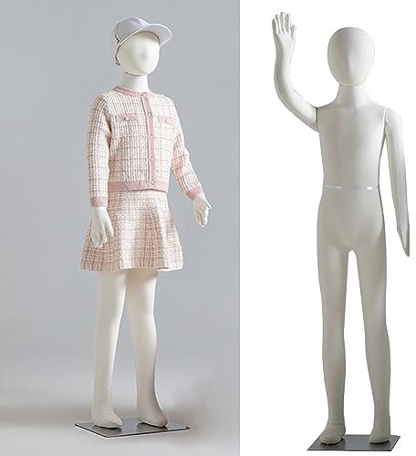 MYUYEE 2 3 4 5 6 7 8 9 10 11 12 13 14 Jahre alte Kinderschaufensterpuppe Ganzkörper zum Nähen Flexible ansteckbare Kinder-Schneiderpuppe mit biegsamen Beinen,Weiß - 3 Jahre alt