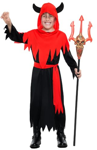 Boland – Barndräkt djävulsdräkt för barn, karnevaldräkt, kostymset, halloween