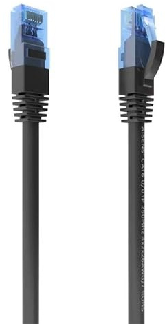 VoltShine Cable RJ45 CAT.6 UTP AWG26 CCA Negro 0.75m - Alta velocidad de conexión, ideal para redes Ethernet y uso en instalaciones de internet.
