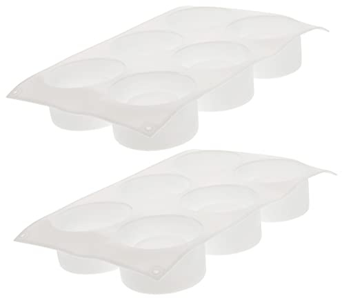 MUCKLILY Stampo Per Torta in Silicone 6 Cavità a Colonna Per Budino e Gelatina, Materiale Resistente Per Dolci Fai Da Te, Set Da 2 Pezzi, Per Preparazioni Casalinghe e Dessert