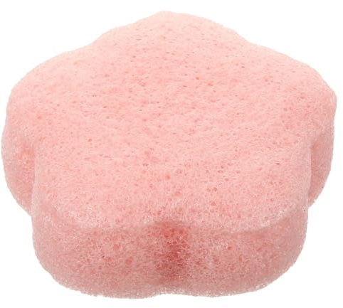Veemoon Esponja Facial de Forma de Flor Rosa para Exfoliación y Limpieza Profunda, Diseño Natural y Biodegradable Adecuado para Mujeres