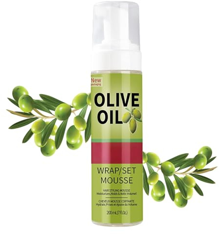 Olive Oil Styling Mousse,Hold & Shine Curly Hair Mousse,Natural Moisturizing Olive Oil Hair Spray,Frizz Control Curly Hair Mousse,Hair Fluffy and Curling Tool,200ML