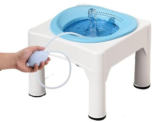 Sitzbad, Hämorrhoiden-Bidet, Bidet, Sitzbad for Toilettensitz, Wochenbettpflege, Perineum-Soaker, Hüftbidet mit Basis, for Toilettensitz-Hämorrhoiden und Wochenbettpflege(Blau)