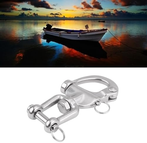 RASTKY Grillete Giratorio de Alta Resistencia para Driza de Spinnaker de Velero con Pasador de Liberación Rápida para Comunidad de Yates, Material de Acero Inoxidable 316 (128mm)