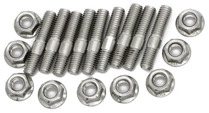 M8 * 40 Auspuffkrümmerbolzen, kompatibel mit Civic Integra V3 BD-Serie, Edelstahlbolzen, gezähnte Schrauben, Mutternschraube(9 sets)