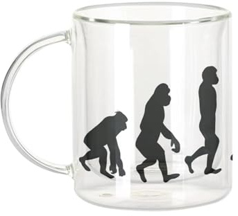 Fabulous Mug Verre Double Paroi - Evolution Football Americain USA Sport Athlète - Tasse a Cafe et The Isotherme 330ml Effet Suspendu Anti-Brulure Imprime en France