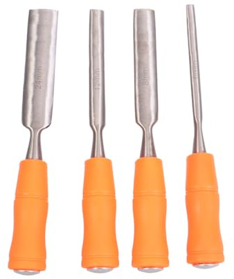 COHEALI Set di 4 Scalpelli per Intaglio in Legno Attrezzi per Lavorare Legno Bulini per Utensili per Intaglio per Artigiani e Principianti