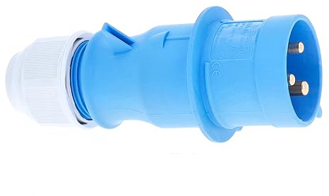 as - Schwabe Prise CEE, Fabriqué en Allemagne | prise extérieure 230V/32A avec connexions vissées, idéale pour une utilisation en extérieur, IP44 - bleu I 6059