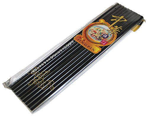 yoaxia ® - 10 Paar Kunststoff Essstäbchen 27cm [ SCHWARZ ] China Besteck