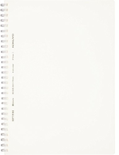 Kokuyo D Shaped Soft Ring Notebook, B 6mm Ruled, 37 Lines, 80 Sheets, Semi-B5, Transparent, Japan Import (SU-SV508B-T)