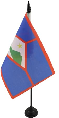 AZ FLAG bordsflagga Saint Eustachian 21 x 14 cm - liten statia kontorsflagga 14 x 21 cm