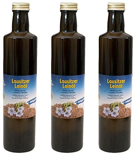 3 x Lausitzer Leinöl (kaltgepresstes Leinöl), 3x 500ml
