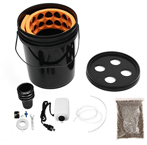 YOUTTOO 4 Holes Hydroponic Bucket System Oxy Pot Bubbler DWC Deep Water Culture Growing Box Kit
