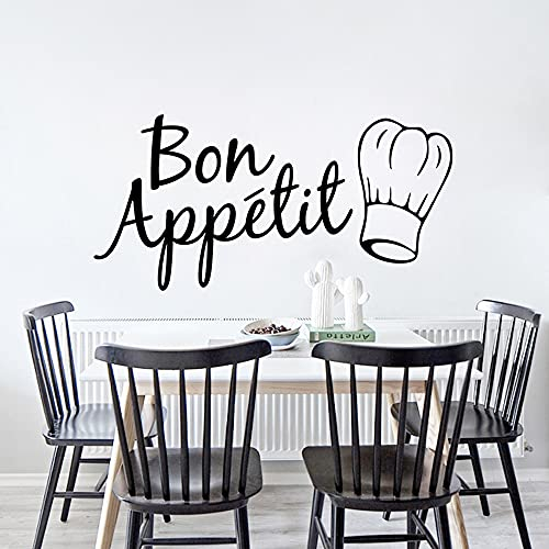 Francés Bon Appetit Decal Cita de Vinilo Pegatinas de Pared para Cocina Comedor Casa Arte Decoración