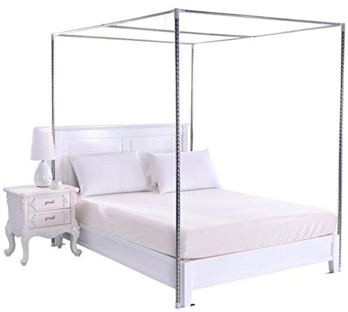 STLWDMNF Moskitonetzhalter Vier Eckbett, Edelstahl Baldachin Moskitonetz Baldachin Rahmen, Bettüberdachung, Gestell für Twin/Full/Queen/California King/King Size,CaliforniaKing,25mm