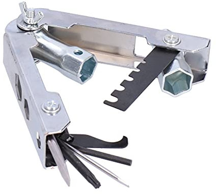 ujgoov Chainsaw Multi‑Tool with 4mm Hex Key and a T27 Star Wrench Round File Measuring Tool for Chain Saw Replacement and Maintenance 705‑580