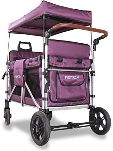 Carrello pieghevole Fuxtec Family CTXL900 Viola, l'originale, Family Fux, Vagone da giardino 4 posti, sedile rimovibile, trasporto, spiaggia, tirare o spingere, capacità di carico 75 kg