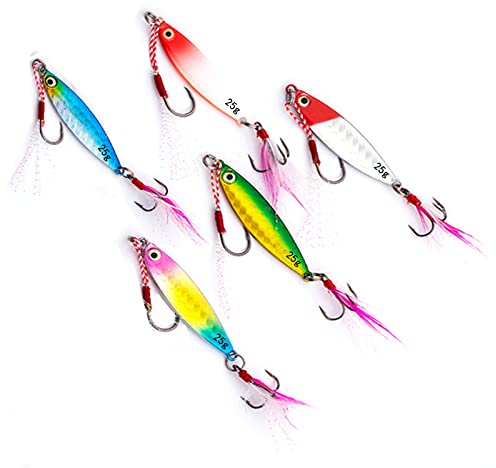 TUXIBIN 5 Stück Angelköder, Kunstköder Set für Hecht, Zander, Barsch, Forelle, Wobbler Swimbait, Pailletten Kunstköder B5-10