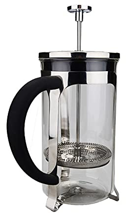 Olla de prensa francesa Tetera de vidrio con filtro de acero inoxidable de doble pared para cafetera casera Olla de prensa francesa fácil de limpiar y usar (Color : Black, Size : 350ml) (Black 600ml