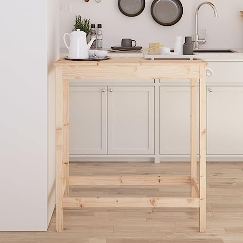 CIADAZ Bartisch 100x50x110 cm Massivholz Kiefer Küchentisch, Esstisch, Bar Tisch, Minibar Schrank, Bar Möbel, Kuchen Tisch, Kaffeebar Möbel