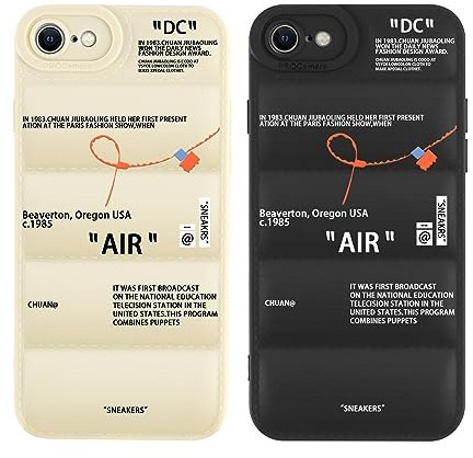 nurkorki 2 Stück Puffer Handyhülle für iPhone 14 Pro Hülle 6,1,Hot Off Sports Shoes White or Black Label Case Weiche Silikon Stoßfeste Stoßstange Handyhülle für Jungen Mädchen Frauen Cooles Design