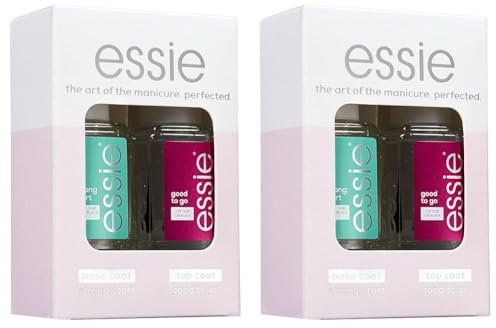essie Routine Set (Unterlack strong start, Überlack good to go), exklusiver Nagellack: hochwertig, haltbar und farbintensiv (Packung mit 2)