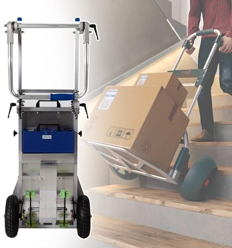 Portable Electric Stair Climbing Hand Trucks, 440lb Capacity Motorized Dolly, for Stairs Heavy Duty Aluminum Powered Hand Truck, for Family Removal, Warehouse