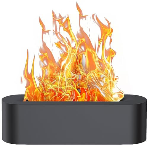 Sonhomay Diffusore di aromi a fiamma diffusore d'aria umidificatore 7 luci di colore diffusore olio essenziale per la casa camera da letto ufficio yoga