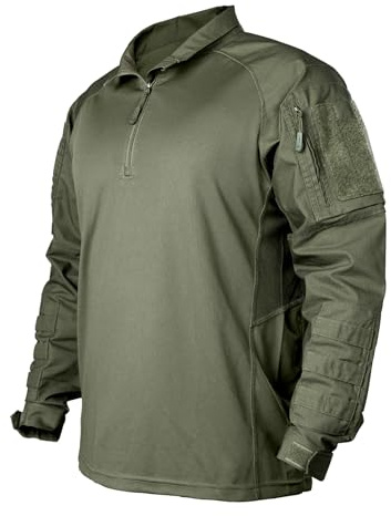 IDOGEAR Chemises De Combat Chemise Tactique à Manches Longues avec Coudières Chemises Militaires avec Poches Vêtements Airsoft Hauts