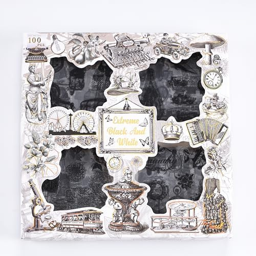 Alideco 100 st förpackade klistermärken vintage figurer växter blommor fjärilar scrapbooking skräp journal hantverk utsmyckning dekoration klistermärken (jizhiheibai)