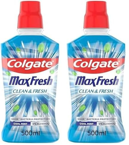 COLGATE Bain de bouche Max Fresh Clean & Fresh - fraîcheur longue durée - 500ml (Lot de 2)