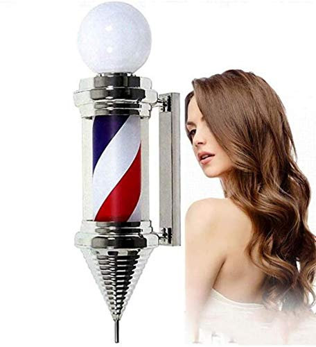 Poste De Barbería Clásico De 70 Cm, Luz Led, Tiras Rojas, Blancas Y Azules, Para Exteriores, Impermeable, Giratorio, Iluminador, Peluquería, Barbería, Señal Abierta, Ahorro De Energía, Lámpara Mon