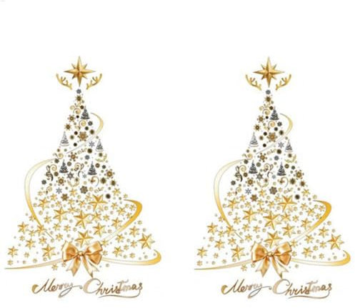 Fensterbilder Weihnachtsbaum Groß, Weihnachtsbaum Fensteraufkleber, Weihnachtsdekoration Fenster, Wand-/Fenster-/Türaufkleber Für Schaufenster Glas (2er-Pack)