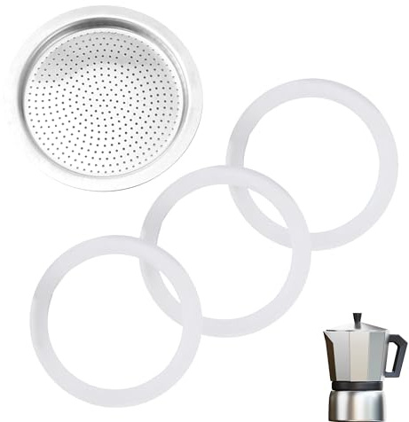 4PCS Gasket for 6 Cup Espresso Maker Durable Silicone Replacement Stove Top Espresso Maker Seal Compatible 6 Cup Gasket for Bialetti Stovetop Coffee Maker Espresso Machine Accessories Set