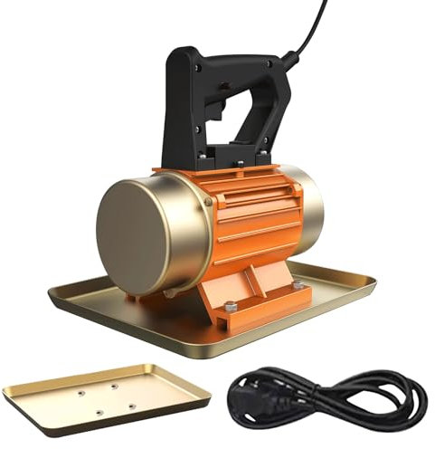 DPFCYBS 250W/370W/550W Elektrischer Betonrüttler Kelle Mit Flacher Platte Handgeführte Zement-Rüttelmaschine Mischer Einphasig Mit 10m Verlängerungskabel(Size:250W)