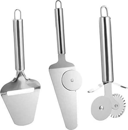 GLEAVI Edelstahl Pizzaschneider Mit Kuchenschaufel Bäckereischneider Für Kuchen Tragbarer Pizzaschneider Aus Hochwertigem Material