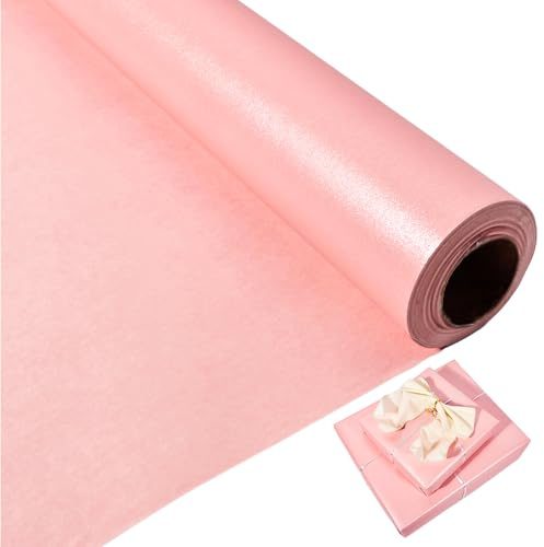 Pink Wrapping Paper Roll,43cm x 10m Pearly-Lustre Gift Wrap Paper,Dual-Sided Wrapping Paper for Birthday,Party, Wedding,Baby Shower,Christmas,Valentine's Day