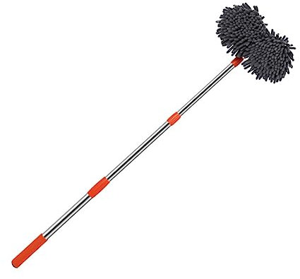 Vaguelly Spazzola Telescopica per Lavaggio Auto con Testa Rotante Mop per Pulizia Veicoli con Setole Morbide Strumento Pulizia per Interni