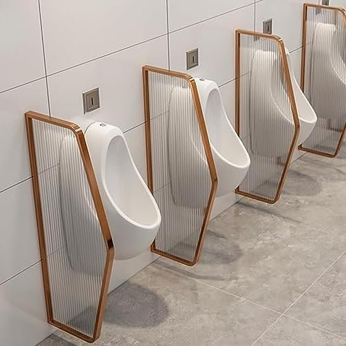 Urinal-Trennwand, 3 Stück, durchscheinende Glasscheiben, Wandmontage, Urinal-Sichtschutz für WC-Schutz