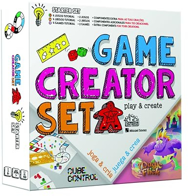 Creative Live Games Game Creator Set | Kit de Diseño para Tableros Personalizados | Set Educativo Starter con 4 Tutoriales y Componentes Adicionales | Actividad Creativa Juega y CREA en Familia