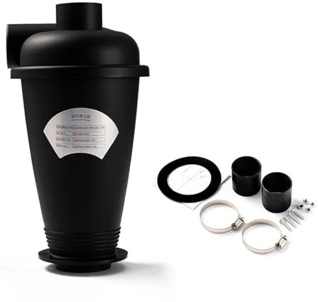 DVNKRFNB Aspirateur à Poudre, collecteur de poussière, Filtre, séparateur cyclonique, aspirateurs industriels, Accessoires d'extraction de poussière, Travail du Bois(Black Cyclone B)