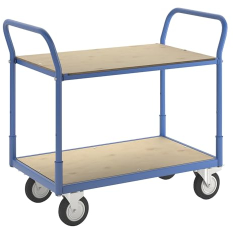eurokraft | Tischwagen Flex | Tragfähigkeit 200 kg | 2 Etagen