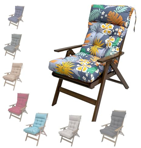 Cuscini per Sedia a Dondolo in Vimini Impermeabile Cuscino per Sdraio da Giardino Antiscivolo Cuscinos per Lettino Prendisole per Interni,Esterni, Altalena, Patio，Balcone, Spiaggia(A10,125x55x10cm)