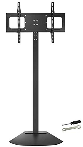 GHHVFEC Soportes para TV de Suelo Negros con diseño Compacto, para la mayoría de televisores LCD, LED, OLED, de Plasma, de Pantalla Plana o Curva de 32 a 80, Altura Ajustable y gestión d