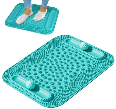 Duroecsain Tapis de point de pression des pieds | Tapis à points de pression pour massage des pieds, multi-zones avec double bande de billes, stimulateur de jambes pour femmes et hommes, maison, salle
