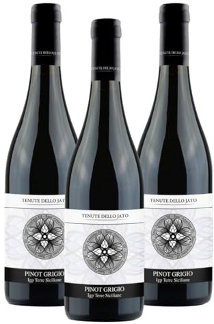 Tenute dello Jato - Sant'Anselmo Pinot Grigio Igt Terre siciliane, vino bianco, fresco, note di pera, ananas, pompelmo, e note floreali di gelsomino e ginestra 12,5% vol,3 bottiglie da 750ml