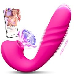 Aoonice Flexible Thrusting Sucking Vibrator for Women & Couples Sex Toys, AI Sync Wearable Panty Vibrators with 9 Thrusting & Suction Modes, Clitoral & G-Spot Dual Stimulation Silent Adult Sex Toy